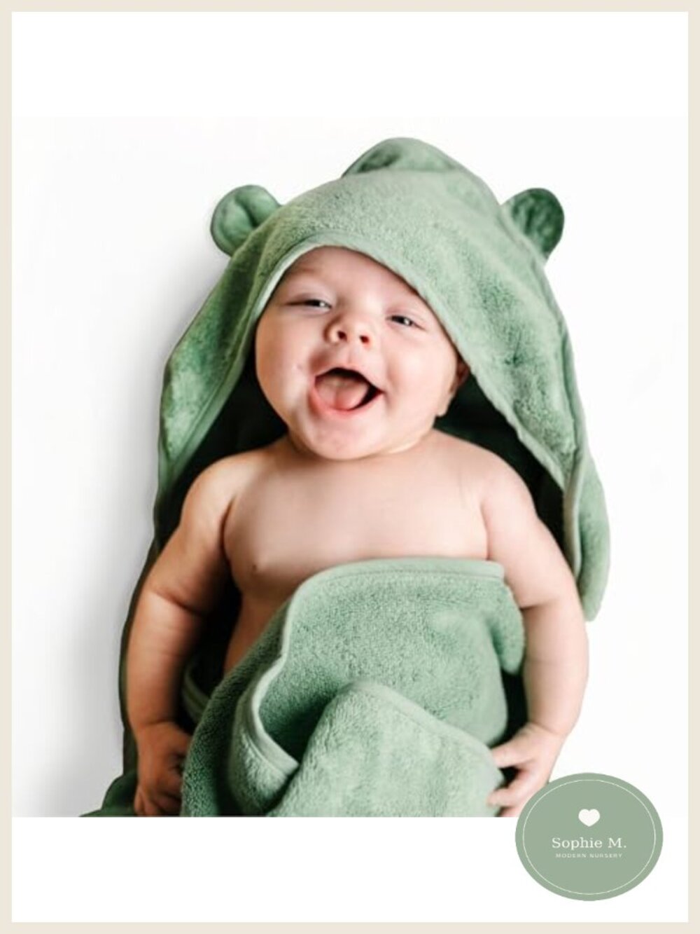 Organic Cotton Hooded Baby Bath Towel 35x35 Soft Absorbent